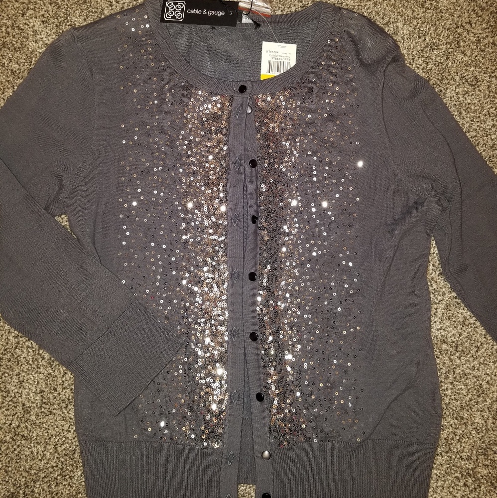 Cable & Gauge dressy 3/4 sleeve cardigan